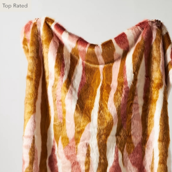 Anthropologie Bedding Rare Anthropologie Fauna Faux Fur Throw Blanket Poshmark